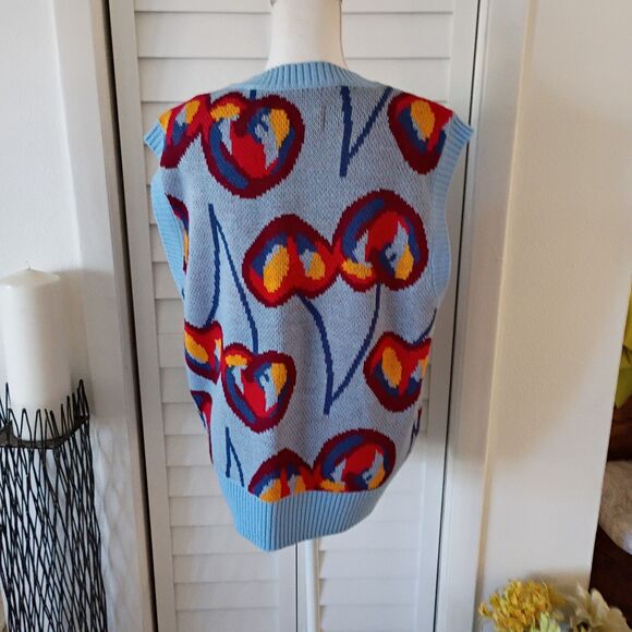 Pacsun Fashion Scholarship Fund X Allegra Abrams Cherry Sweater Vest NEW S - Picture 5 of 9